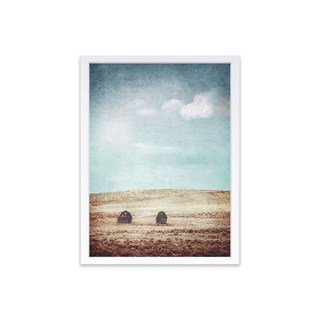 室內裝飾 家與田野海報 + 木質畫框, 白色