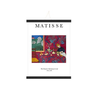 韓秀旿 北歐木質掛軸海報組, 掛軸(黑色), 海報(亨利·馬諦斯C)