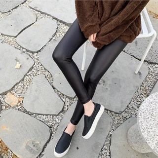 OKI JEAN 女款皮革刷毛9分內搭褲