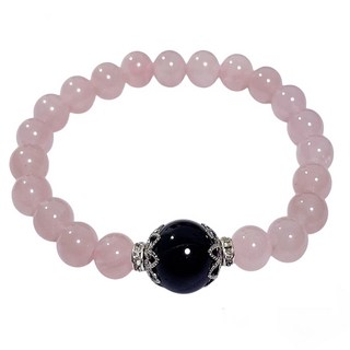 A1寶石 紫牙烏紅石榴粉水晶手鍊 21g