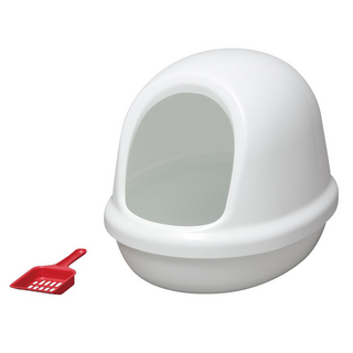 IRIS OHYAMA 愛麗思歐雅瑪 簡易半封閉式貓便盆, 白色, 1個