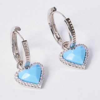 OST OST 女士薄荷色心型時尚耳環