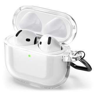 신지모루 변색방지 에어팟 TPU 케이스 + 카라비너 세트, 에어팟4, 클리어, 1세트
