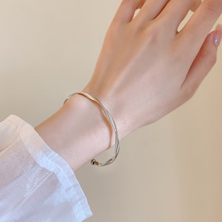 BEOURGUEST 女士波浪麻花手鐲