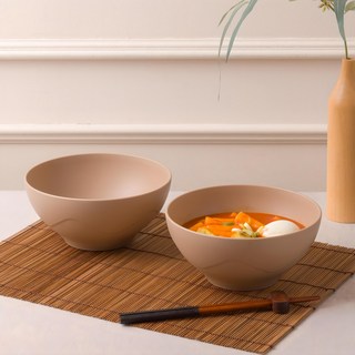 Attihome All The Plate 摩卡色拉麵碗2入組, 2個, 摩卡棕