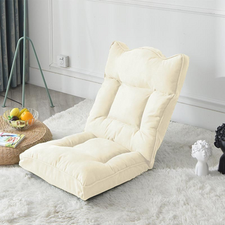 單人懶骨頭沙發 防水布料 5段式調節 標準款, 米色