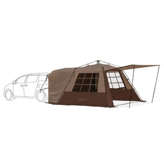 旅居車邊自動遮蔽帳篷, 4人, 棕色