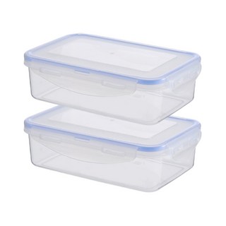 小麥購物 密封保鮮盒組 C261 長方款 2L 透明保鮮盒, 1組, 特大款 2個
