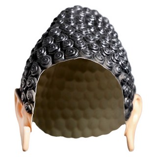 佛祖佛像乳膠假髮, 黑色, 1個