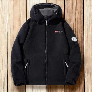 男款北歐風刷毛連帽拉鍊外套 YX183