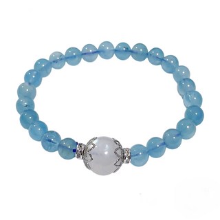 A1寶石 月光石海藍寶手鍊 14g