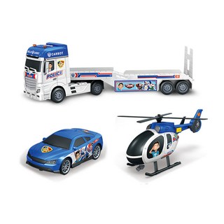 Hello CARBOT 衝鋒戰士 警用拖車重型機具可動玩具組, 混合顏色