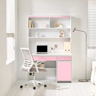 리파 1200 도어형 책상 + 책꽂이 세트 방문설치, 핑크