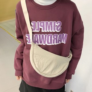 Judy N 半月形尼龍腰包斜背包, 米色