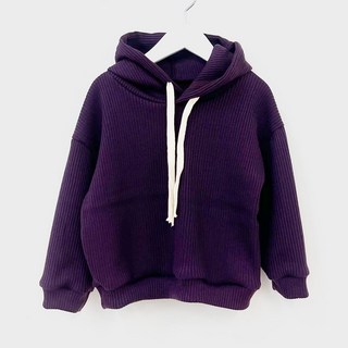 Playmall 兒童彩色羅紋針織連帽T恤