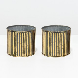 Garden in the City 復古馬口鐵花盆, 2個, 混合顏色