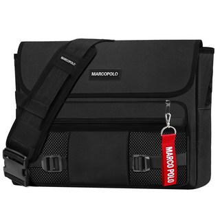 marco polo 網眼防水郵差包 MP4002 + 鑰匙圈顏色隨機, 黑色