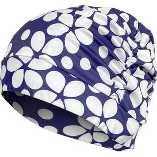 Moa 皺褶泳帽 海軍藍花 均碼(23*14cm) 1個