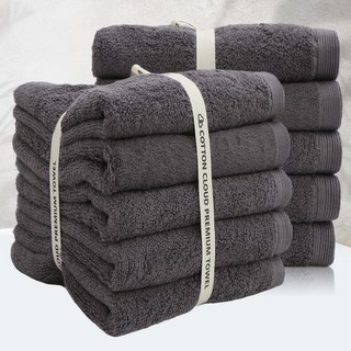 Cotton Cloud 高級飯店毛巾 170克 40支精梳棉, 10個, 深灰色