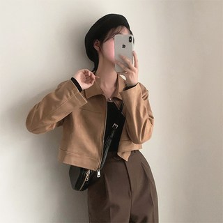 Fashion Flow 女款時尚摩登風格皮革短版夾克
