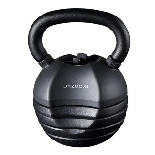 BYZOOM 5段可調節壺鈴, 黑色, 1個, 18kg