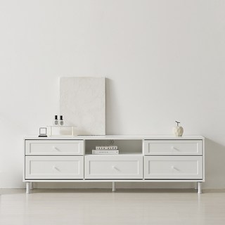 스칸디무드 누베르 몰딩 TV다이 거실장 1800 방문설치, 화이트