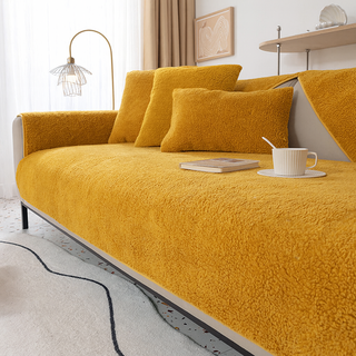 Mini嚴選 北歐風冬季保暖羊羔絨沙發墊 三人座 CN0503-Y-3