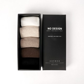 노디자인 여성용 무지 중목 양말 선물세트 5종 +기프트 박스 세트
