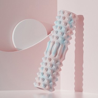 리빙공감 세상시원 요가 필라테스 스포츠 EVA 마사지 폼롤러, 핑크블루 B타입, 1개