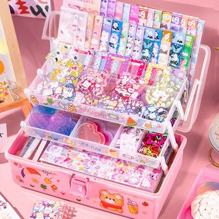 아이두일상취미 빅드림 다꾸 인스 키트 DIY 럭셔리 3단 스티커박스 세트, 혼합색상, 1세트