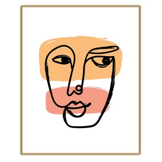 抽象插畫 053 圖畫 室內裝飾畫框 IDP-053, 金色