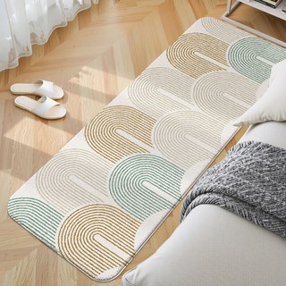 小麥購物 簡約長條羊羔絨床邊防滑地墊 L1408