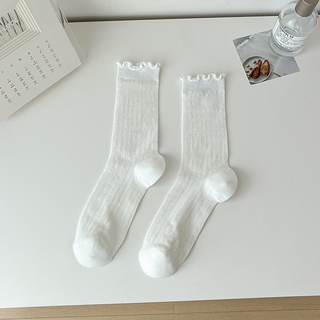 女神風女款可愛透視蕾絲襪5雙組