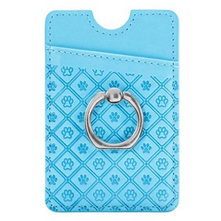 Double J 指環支架型手機黏貼式卡夾, 1個, 藍色