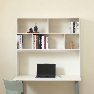 포메리트 데스크업 멀티 상부 책장, 크림화이트, 2단