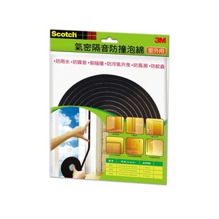 3M Scotch 小型室外隔音防撞棉 適用於門窗 防蚊蟲 防風, 1個