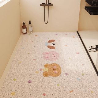 恩熙魔法 舒適防滑可裁剪浴室墊, 春天兔子, 1個
