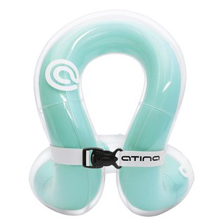 aTIna 兒童穿戴式游泳輔助泡泡頸部浮力背心 25公斤, 薄荷奶油色