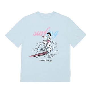 衝浪印花短袖T恤, 天空