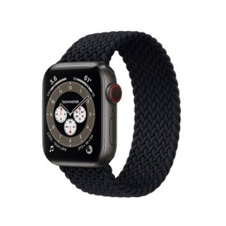 4YOU 애플워치 호환 브레이드 솔로루프 밴드 SS, 블랙