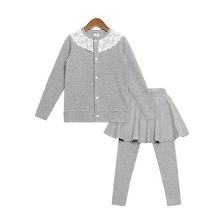 URAVI 女童款荷葉邊上衣+緊身褲裙