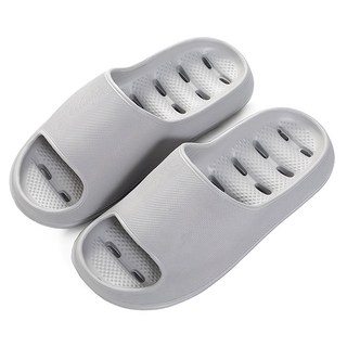 Musikine 柔軟舒適 EVA 防滑排水浴室拖鞋, 1個, 灰色