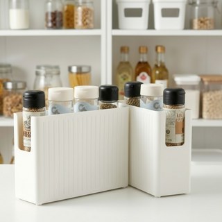 uh homedeco 廚房食品儲藏室整理盒, 白色, 2個