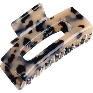 soosda 醋酸纖維 法蘭索瓦 方形大理石紋盤髮鯊魚夾 4170