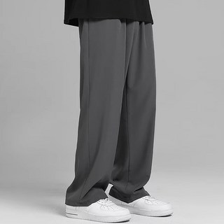 四季款鬆緊帶半寬鬆西裝褲