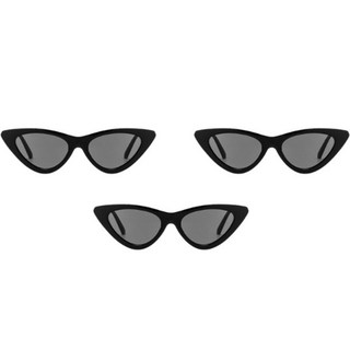 Mii Mii Party 潮流復古太陽眼鏡三件組, 1組, 黑色三角形