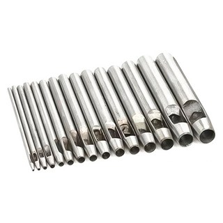 Khohimo 皮革工藝圓形打孔工具15件組, 銀色, 1套