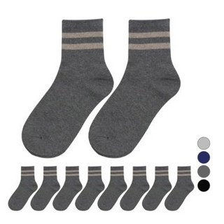Izileg 女款深色雙線條紋襪 10雙