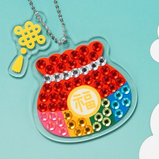 minhwashop 大尺寸鑽石畫 新年鑰匙圈製作 S2500820, 混合色, 10個