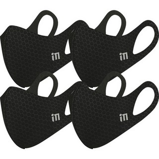 iM 四季用銅纖維口罩 L(19 x 14cm), 4片, 黑色, 1組